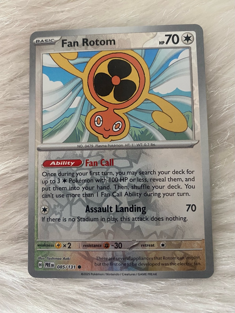 Fan Rotom Reverse Holo Pokémon Card Prismatic Evolutions 085/131